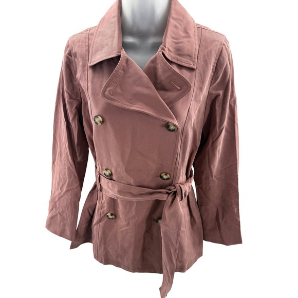 Club Monaco Jackets & Blazers - Club Monaco The Soft Trench Rose Double Breasted Belted Jacket XS MSRP278‎ NEW